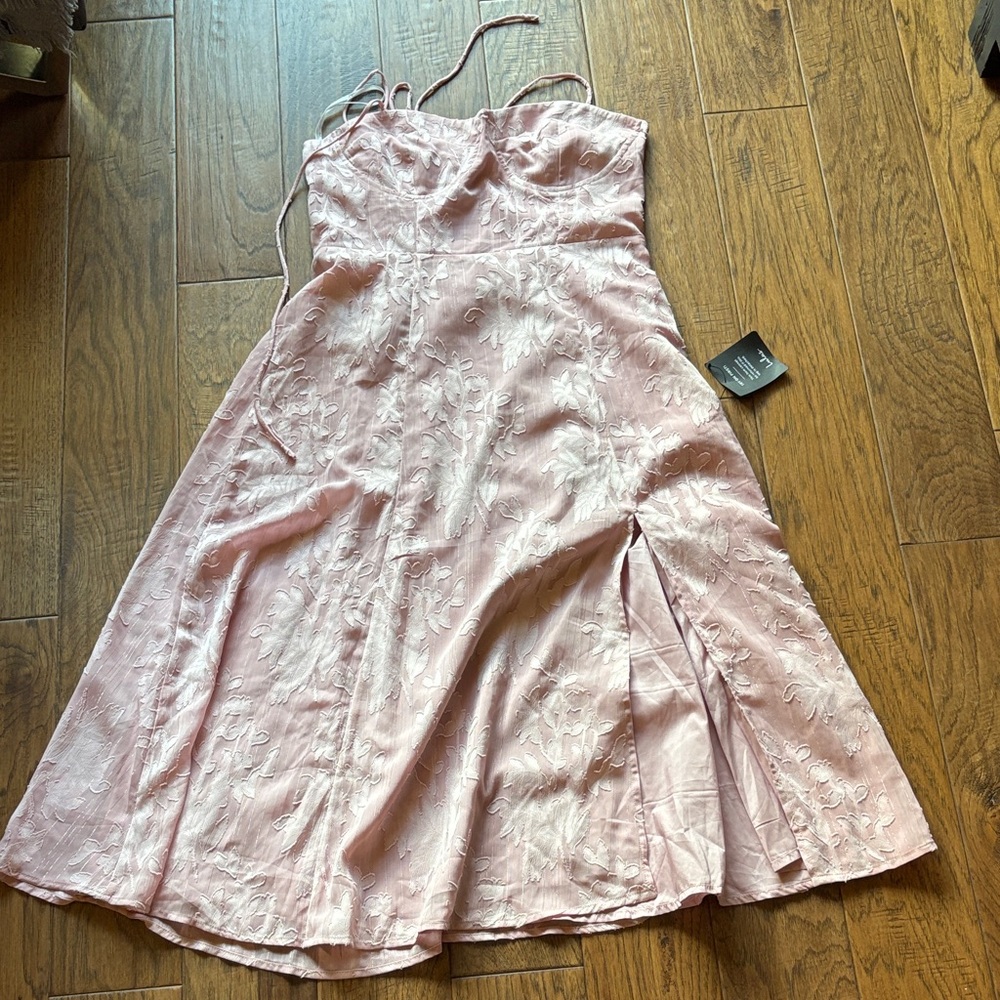 Lulu's Blush Pink Strapless Dress